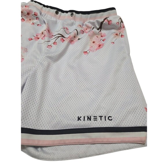 Kinetic Kings Shorts Mens XL White Cherry Blossom Basketball No Drawstring G6.1 - Picture 1 of 9